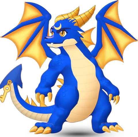 Wick the dragon, guarding the chart